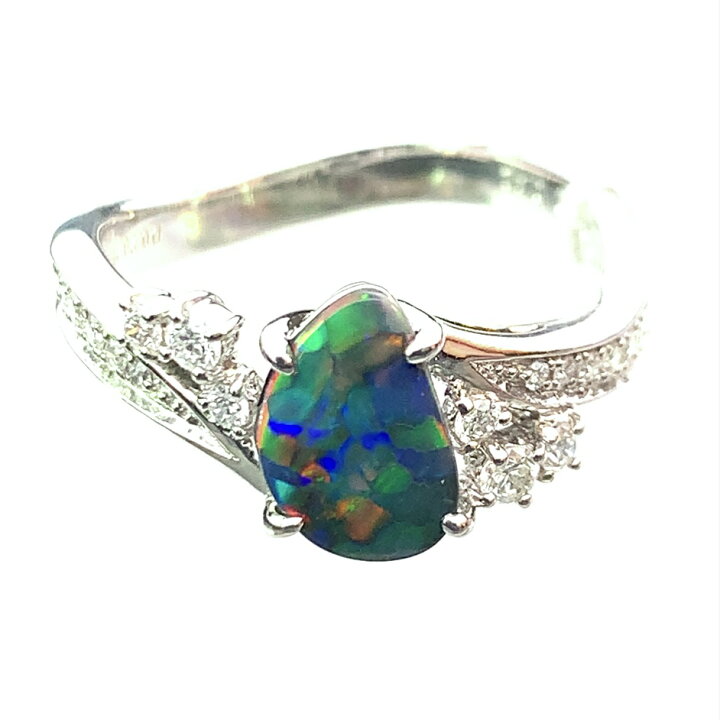 楽天市場】新品 0.42ct ブラックオパール ダイヤモンド デザイン 