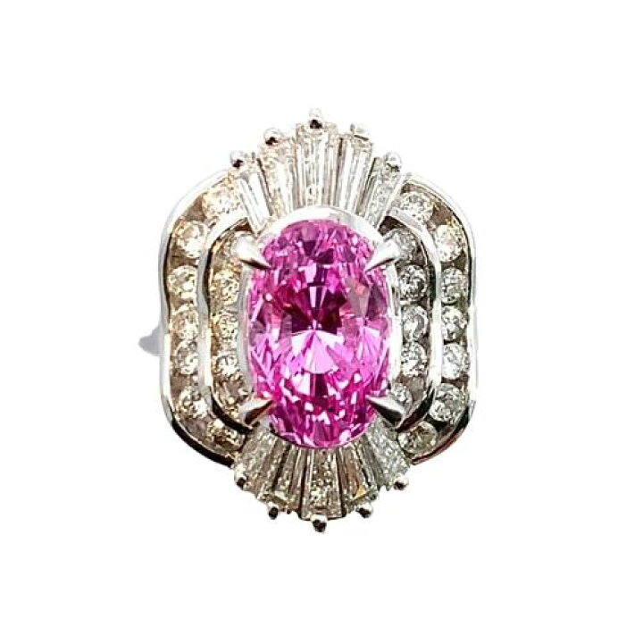 楽天市場】2.26ct ピンクサファイヤ ダイヤモンド デザイン リング 