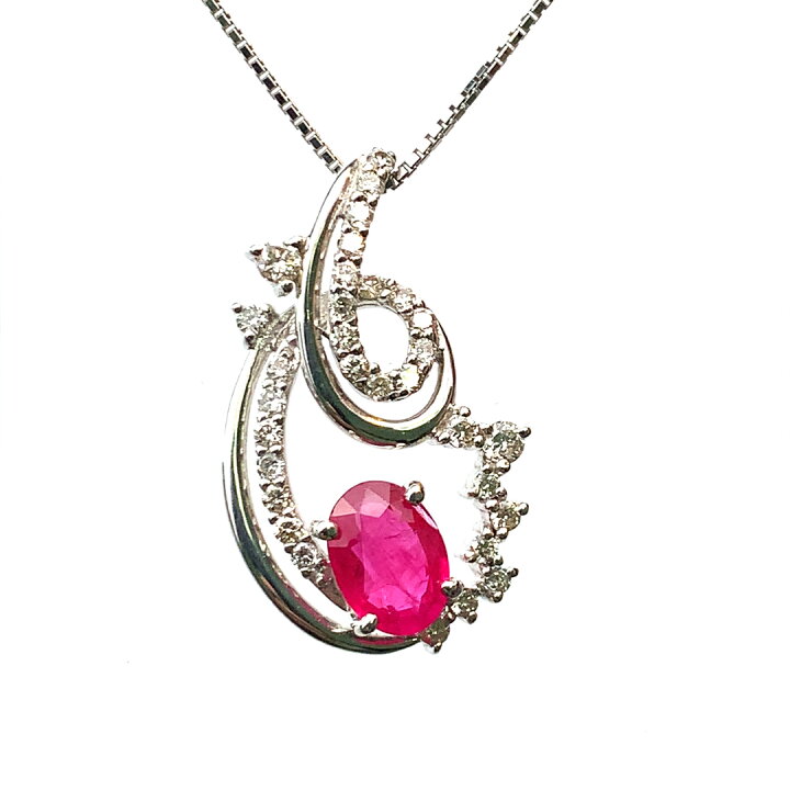 楽天市場】ルビー 0.987ct ダイヤモンド ネックレス ペンダントトップ 
