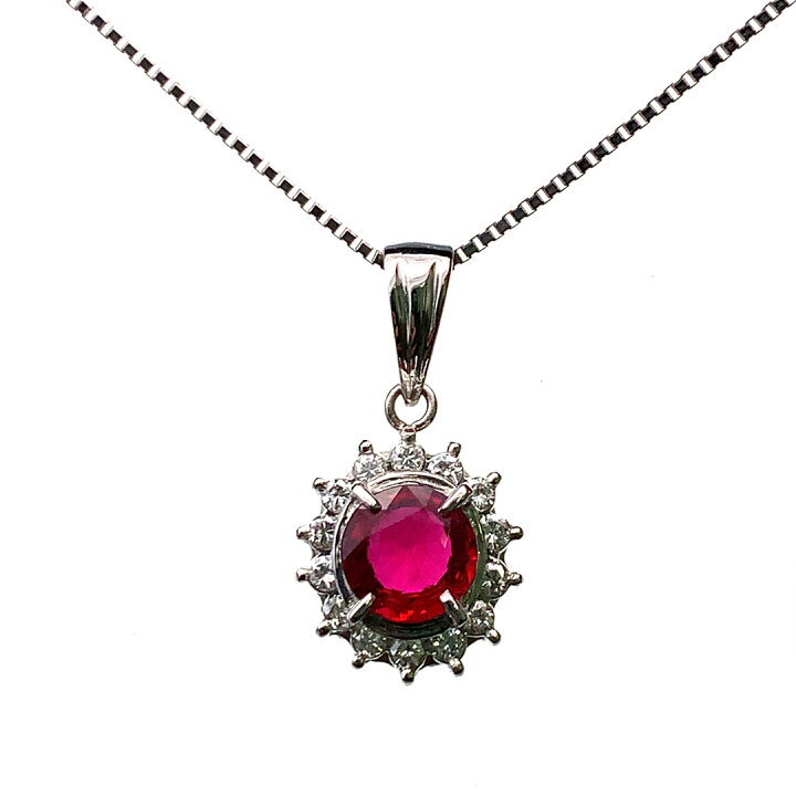 楽天市場】ルビー 0.60ct ダイヤモンド ネックレス ペンダントトップ 