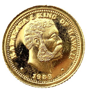 ハワイ 金貨 イエローゴールド 1989年 1.7g 1/20オンス 純金コイン 24金 コレクション Gold