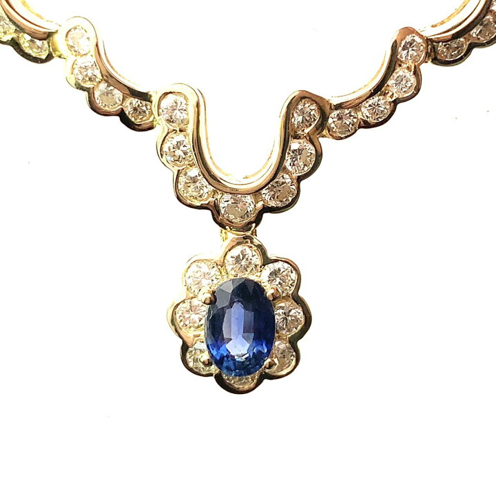 楽天市場】サファイヤ 0.66ct ダイヤモンド ネックレス イエロー 