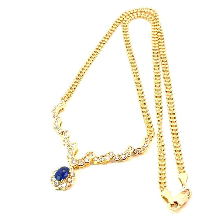 楽天市場】サファイヤ 0.66ct ダイヤモンド ネックレス イエロー 
