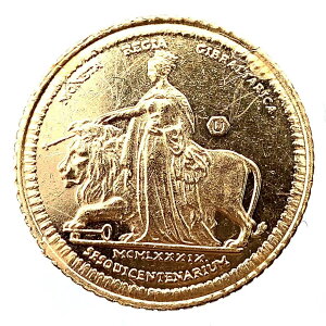 ウナとライオン金貨 ジブラルタル イエローゴールド 22金 1989年 2g コレクション アンティークコイン