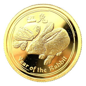 うさぎ 兔 ウサギ オーストラリア 干支金貨 25ドル 2011年 24金 純金 7.8g コイン 1/4オンス イエローゴールド コレクション Gold