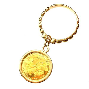 ディズニー ミッキー コインリング 金貨 3.5g 純金 K18/24 1/25オンス 10号 イエローゴールド ペンダントトップ コレクション Gold