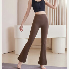 大きいサイズ ボトムス スポーツウェア ヨガウェア フィットネス ジム 3Dパターン ベルボトムパンツ フレアパンツ ウエスト幅広ゴムバンド 強ストレッチ ブラック グレー ブラウン L LL 3L 4L 5L【即納】