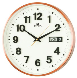 スーパーセール25%OFF【 DIPOA（ディポア）】掛け時計 おしゃれ カレンダー デイデイト シンプル リビング 欧州 ドイツ 日付 曜日 WF301 静音 直径30cm 壁掛け時計 贈り物 プレゼント 御祝 リビング オフィス 寝室 新居 インテリア ギフト スィープ 壁掛け 時計