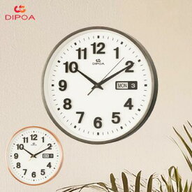 +P10倍/【 DIPOA（ディポア）】掛け時計 おしゃれ カレンダー デイデイト シンプル リビング 欧州 ドイツ 日付 曜日 WF301 静音 直径30cm 壁掛け時計 贈り物 プレゼント 御祝 リビング オフィス 寝室 新居 インテリア ギフト スィープ 壁掛け 時計