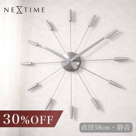 【スーパーセール30%OFF】壁掛け時計 大型 58cm おしゃれ 掛け時計【NEXTIME】北欧 大きい モダン 静音 デザインクロック PLUGINN ネクスタイム 静音 静か ミニマル シンプル リビング オフィス 寝室 新生活 見やすい ギフト プレゼント 50cm 60cm