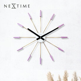 【NEXTIME】掛け時計 おしゃれ PLUG INN 58cm クロック モダン パープル ネクスタイム 2610LA 静か シンプル ミニマル 贈り物 可愛い プレゼント 御祝 絵画 大きめ リビング オフィス 寝室 新居 見やすい インテリア ギフト 壁掛け