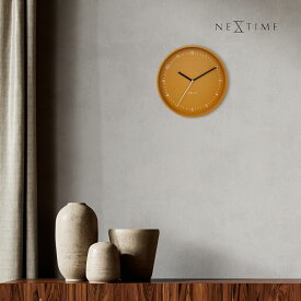【NEXTIME】 掛け時計 おしゃれ 30cm Berlin yellow 3305YL シンプル ミニマル 静音 バー みやすい 欧州 北欧 一人暮らし オフィス イエロー オレンジ 和室 リビング 贈り物 寝室 時計 壁掛け ギフト プレゼント 静か スィープ