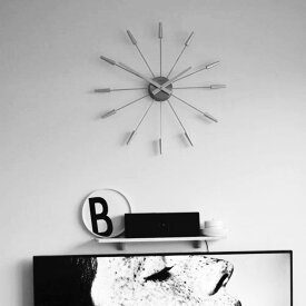 お買い物マラソン15%OFFクーポン【NEXTIME】掛け時計 おしゃれ 58cm 壁掛け 時計 PLUGINN クロック モダン シルバー ネクスタイム 2610ZI 静か シンプル ミニマル 華やか クール プレゼント 御祝 大きい リビング オフィス 寝室 新居 見やすい ギフト スィープ 壁掛け