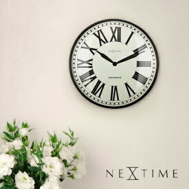 【NEXTIME】 掛け時計 おしゃれ 40cm 壁掛け時計 レトロ 時計 壁掛け 静音 北欧 見やすい クロック ローマ数字 クラッシック デザイン シンプル スイープ リビング 寝室 ダイニング インテリア