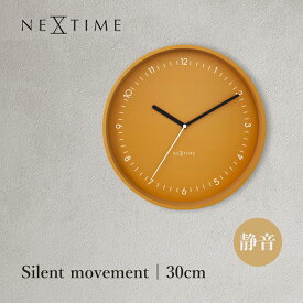 【11/15限定★50％OFFクーポン配布】掛け時計 おしゃれ 北欧 壁掛け時計 静音 30cm NEXTIME Berlin イエロー シンプル モノトーン ミニマル リビング 寝室 新居祝い ギフト プレゼント ベルリン 3305YL 贈り物 新居 寝室 時計 壁掛け