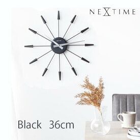楽天DEAL20%P還元【NEXTIME】掛け時計 おしゃれ PLUG INN 36cm クロック モダン ブラック ネクスタイム 静音 モノトーン ミニマル インテリア デザイン 贈り物 クール プレゼント 御祝 リビング オフィス 寝室 新居 インテリア ギフト 壁掛け