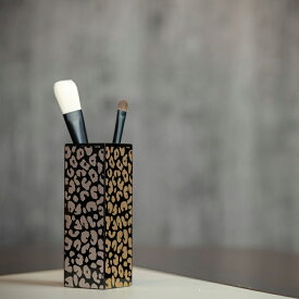 会津塗モダン漆器 一輪挿し・カラトリー入れ 【レオパード】デザイン