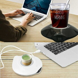 カップウォーマー 卓上 コップ 冷却 加熱 コーヒー　あったか お茶 飲みごろ 薄型 USB コースター 冷熱両用 カップホルダー 10℃〜70℃ 車用 家庭用 ドリンクホルダー ポータブル 冷蔵 ミニ冷温庫 車中泊 オフィス 母の日 ギフト ホワイト