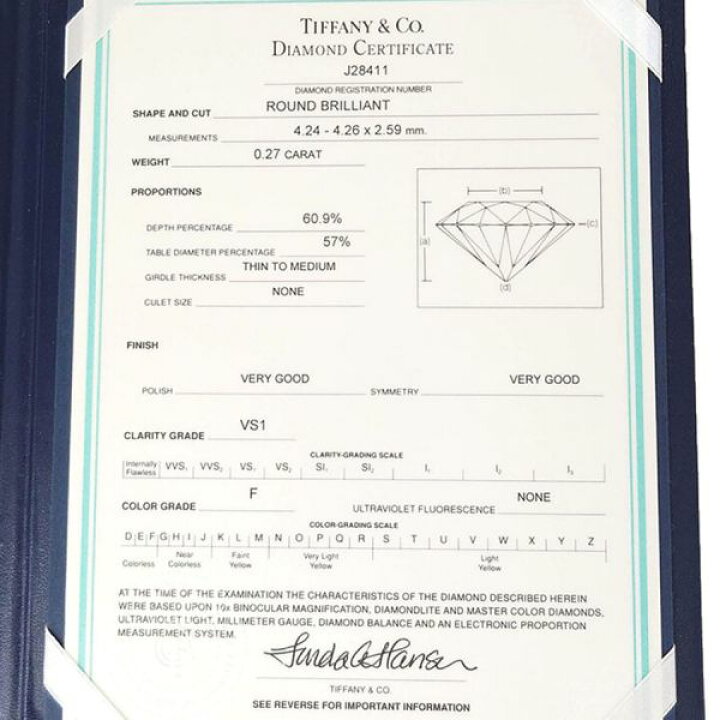 楽天市場】ティファニー ドッツソリティアリング/D0.27ct#7.5近辺  