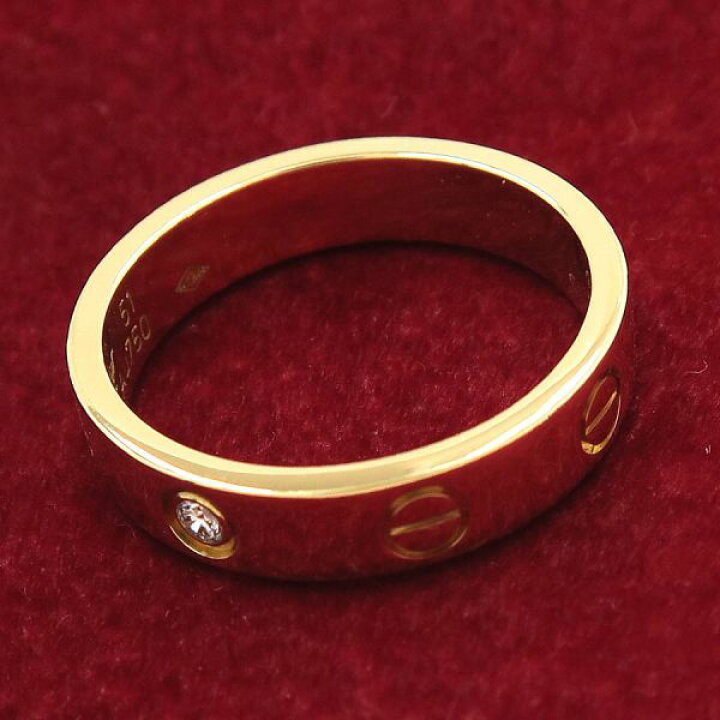 楽天市場】カルティエ ミニラブリング/1Pダイヤ#51(日本サイズ10.5号  