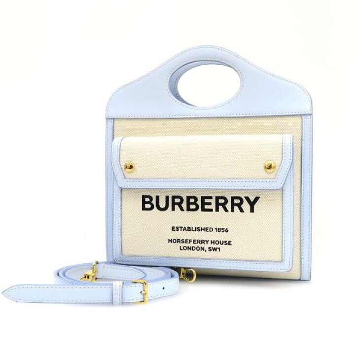 楽天市場】バーバリー ミニツートンキャンバス&レザーポケットバッグ  