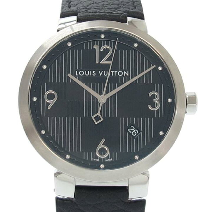 楽天市場 ルイヴィトン タンブールスリムダミエグラフィット 39mm Q1d07 メンズ 腕時計 Aランク 中古 質屋さのや 楽天市場店