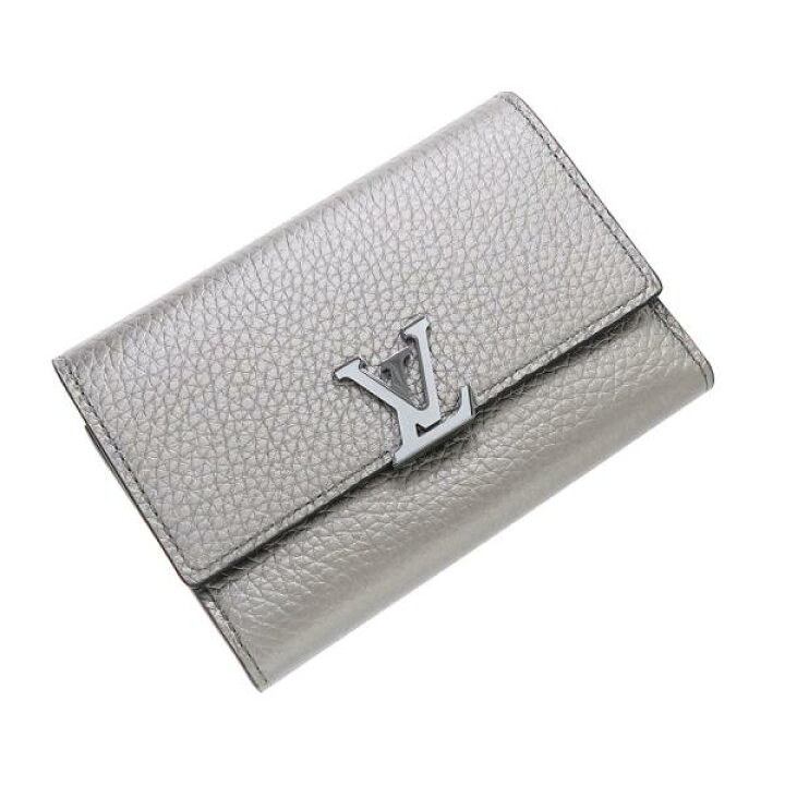 Louis Vuitton M81671 Capucines Compact Wallet, Grey, One Size