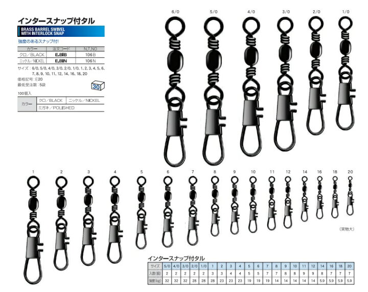 市場 NTスイベル スナップ付タル N.T.SWIVEL 市場 NTスイベル スナップ付タル N.T.SWIVEL