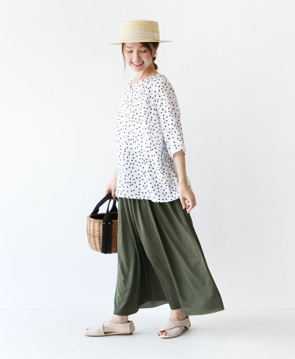 楽天市場 再入荷 9月2日時より カーキ やみつきスカートスカート メール便不可 Sanpo レディース ファッション ナチュラル ウエストゴム ストレッチ カーキ プチプラ Sanpo Kuschel