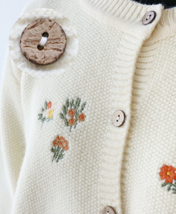 楽天市場】カーディガン 花柄 刺繍 体型カバー【花小道刺繍ニット  