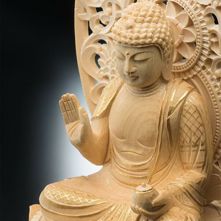 楽天市場】檜彫り 薬師如来坐像 仏像 - 葉偉混作、化粧箱入り : 仏像 