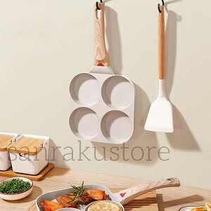 【送料無料】フライパン 4つ穴 マルチパン 卵焼きフライパン 仕切り付き 朝食用 焼きおにぎり ステーキ 丸型 四角型 お弁当 キャラ弁 作り 調理器具 ガス火対応 くっつかない 焦げ付き防止