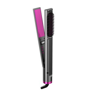 ヘアアイロン ヒートブラシ ストレート カール ブラシ セラミック 120〜230 ℃ 温度調節 スヘアアイロンブラシ 火傷防止 軽量 持ち運び便利 液晶温度表示 360度回転コード 男女兼用 家庭 旅行