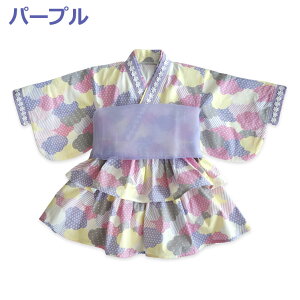 【2025新品】浴衣 子供 キッズ 女の子 ベビー 着物 ワンピース ダブルレイヤースカート 甚平 浴衣ドレス 2点セット 兵児帯付 帯セット 浴衣セット 子ども こども ゆかた ゆかたドレス 花柄 子
