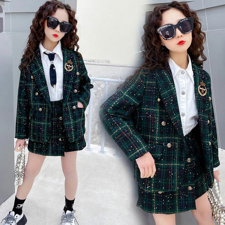 楽天市場】入学式 卒業式 女の子 スーツ ツイードスーツ フォーマル  