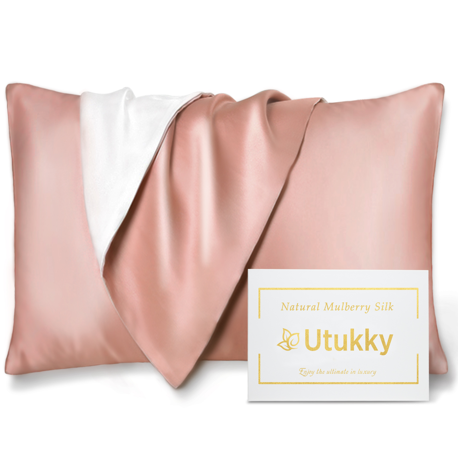 枕カバー シルク シャンパンピンク ピローケース 2枚 美髪 美肌 袋タイプ