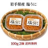塩うに うに 塩漬け ウニ 新物入荷 三陸岩手産 100g×2個セット