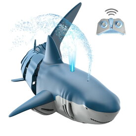 噴水できるロボットサメ サメ ロボット ラジコン RCサメ ボート スピードボートプールのおもちゃ 防水設計 子供のおもちゃ 遠隔操作 誕生日プレゼント 360°全方位自由リモコン クリスマス贈り物
