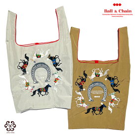 ball&chain ボールアンドチェーン 正規 エコバッグ バッグ HORSERUN horserun ホースラン 馬 ウマ 馬鉄 blue label ショッピングバッグ 2WAY A4 刺繍 買い物 BAG トート ショルダー プレゼント 贈り物 ギフト レディース メンズ ユニセックス SAN HIDEAKI MIHARA 正規販売店