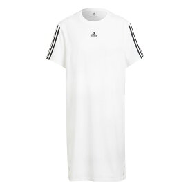 アディダス レディースTシャツ ワンピース 透け感無し TEE ロングTシャツ シンプル 半袖 無地 白 黒 ブラック ホワイト おしゃれ ウェア adidas 運動 スポーツ 大きいサイズ デザイン あでぃだす オリジナルス クルーネック