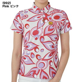 【クリアランスセール】ゴルフポロシャツ ラウドマウス LOUDMOUTH レディース 半袖 柄 シャツ ゴルフウェア ロゴ トップス 吸汗速乾 UVカット 接触冷感 派手 目立つ 個性的 シャガデリック 総柄 S M L LL　人気 ブランド プレゼント