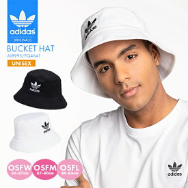 アディダス 帽子 ハット キャップ メンズ レディース adidas バケットハット BUCKET HAT AJ8995 スポーツ ユニセックス ブラック ストリート ゴルフ スポーツ 男女兼用 バケハ 刺繍 ペア コットン UVカット 日除け