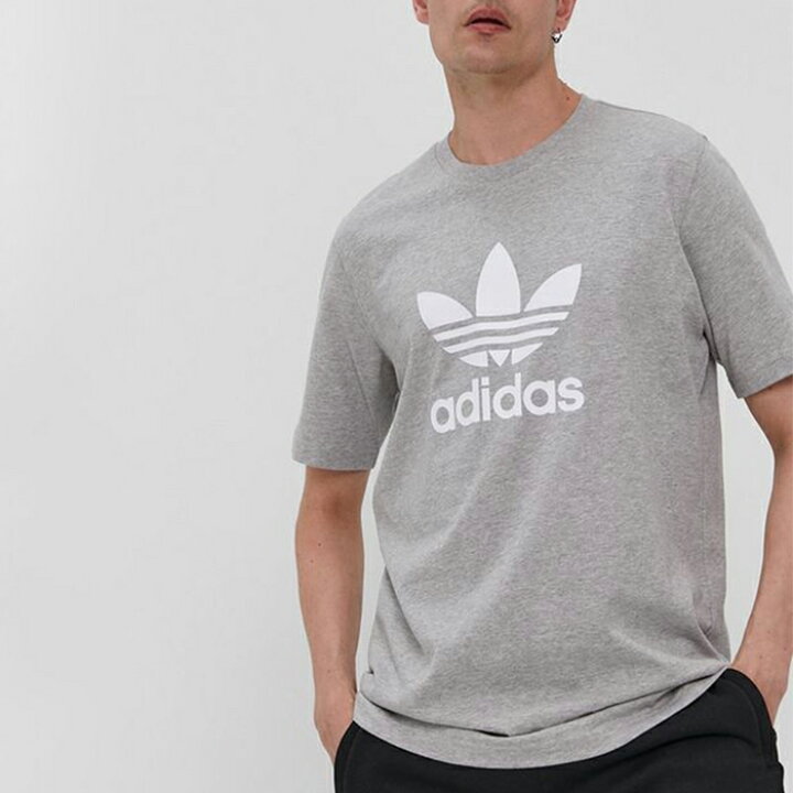 アディダス Tシャツ グレー 半袖 持ち上げる