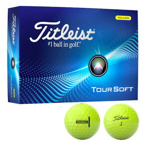 新入荷 ゴルフボール タイトリスト Titleist ホワイト イエロー 黄色 白 1ダース 12球入り TOUR SOFT ツアーソフト 目立つ 発見しやすい ソフトな打感と卓越した飛距離性能