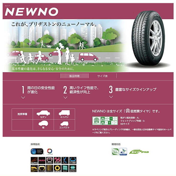 楽天市場】【取付対象】2023年製 ブリヂストン ニューノ 175/65R15 84H  