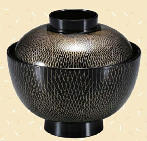 【代引不可】【耐熱ABS樹脂】(和)越前椀 金武蔵野 内黒 親・蓋 2-262-14 φ111*H100(mm)