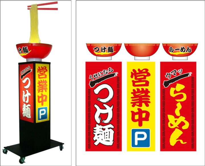 楽天市場】【特注加工品】三省堂実業 可動式ラーメン看板 動くラーメン 