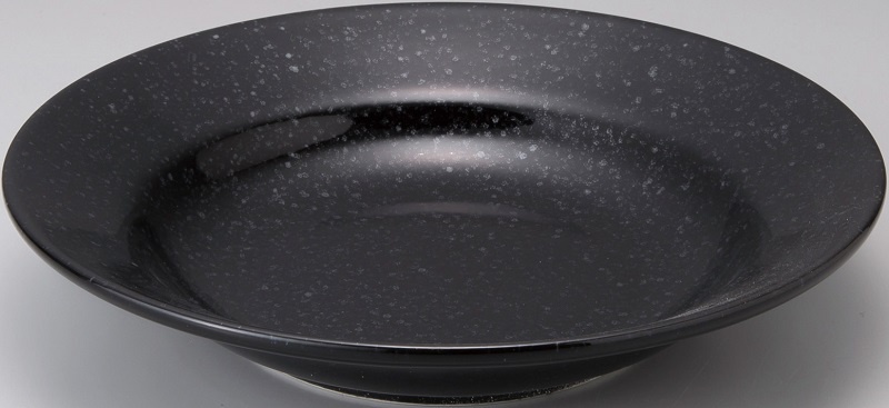 黒食器 【黒御影】リム玉23cm深皿 アルミナ磁器 磁器 食器 31190072 φ235*H45mm 7-39-8