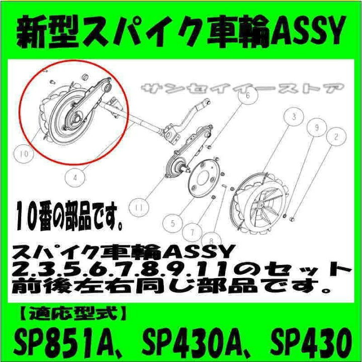 楽天市場】オーレック スパイダーモア スパイク 車輪 ASSY : サンセイ 