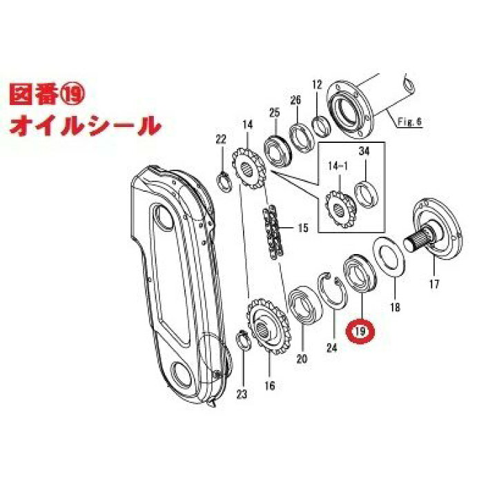 楽天市場】ヤンマー トラクター チェーンケース爪軸のオイルシールと 